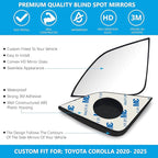 Convex Stick On Custom Fitted Blind Spot Mirrors Compatible With Toyota Corolla 2020-2025- Engineered to Provide A Wider View