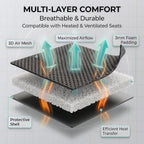 FH Group Automotive Car Seat Covers Rear Set Premium 3D Air Mesh Seat Covers, Airbag Compatible and Split Bench Cover Univers