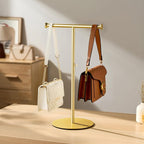 niffgaff T Bar Purse Display Stand Tabletop: Adjustable Height Handbag Holder, Countertop Hanging Rack for Long Necklace Scar