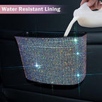 Cavalcade Car Trash Can, Hanging Trash Bin, Leakproof Garbage Organizer, Bling Vehicle Waste Basket, Mini Dustbin Container with Clip for Car, Office, Kitchen, Bedroom, Home and More, Multicolor
