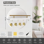 dreampossible Key Holder Wall Mount - 10.2 Inch Decorative Key Rack and Mail Organizer with 8 Key Hooks - Wooden Key Hanger w