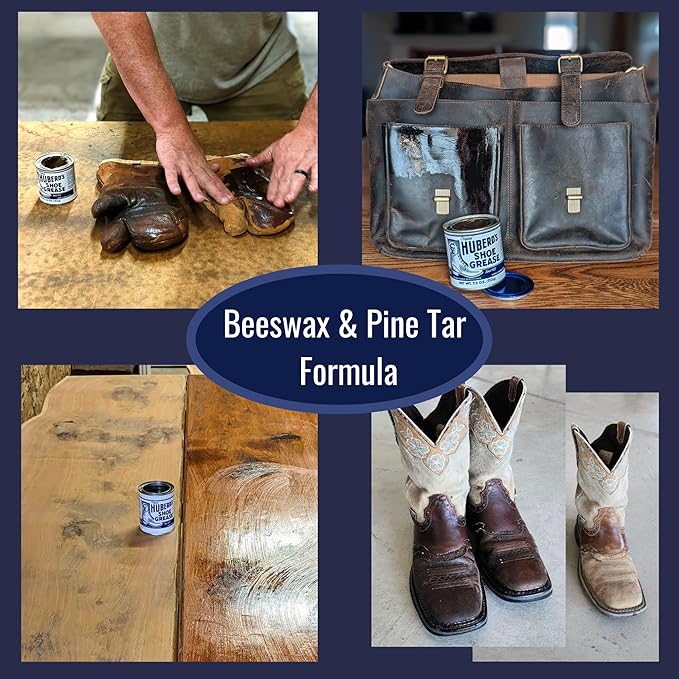 Huberd's Shoe Grease 7.5 oz – Leather Conditioner and Waterproofer for Leather Boots, Shoes, & Gear. Rejuvenates and Protects