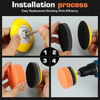 133pcs 3 Inch Sanding Disc Drill Polishing Kit Sanding Attachment, Headlight Restoration Kit, Hook and Loop Sanding Pads 60 to 7000 Wet Dry Sandpaper, Drill Sanding Attachment for Car, Wood, Metal