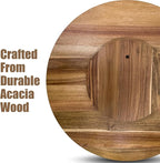 26'' Acacia Wooden Lazy Susan with 360 Rotation for Dining Table Top,Extra Large Wooden Serving Tray with Heavy Duty Rotating