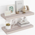 24 Inch Floating Shelves, 3D Textured Wood Grain, 24"x9.25"x1.5" Inch Deep Floating Shelves for Wall, Wooden Shelves for Bath