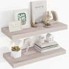 24 Inch Floating Shelves, 3D Textured Wood Grain, 24"x9.25"x1.5" Inch Deep Floating Shelves for Wall, Wooden Shelves for Bath