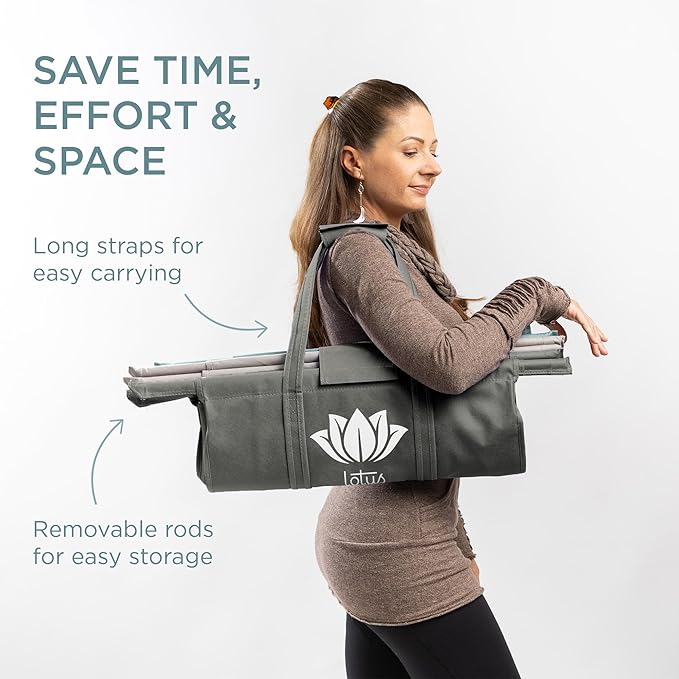 Lotus Earth Tone Trolley Reusable Shopping Bags (4-Pack) – Detachable & Reusable Grocery Bags Foldable with Insulated Grocery Bag & Egg/Wine Holder – Washable Shopping Tote to Save Time & Easy Storage