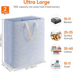 Lifewit 2 Pack Laundry Basket 100L Each, Collapsible Clothes Hamper with Reinforced Handles, Freestanding Waterproof Design f
