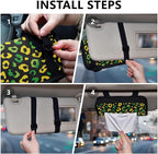 Car Tissue Holder Car Visor Organizer Tissue Box Holder for Car Sun Visor Organizer with Car Vehicle Accessories Essentials Interior for Women Men Jamaican Leopard Print Green