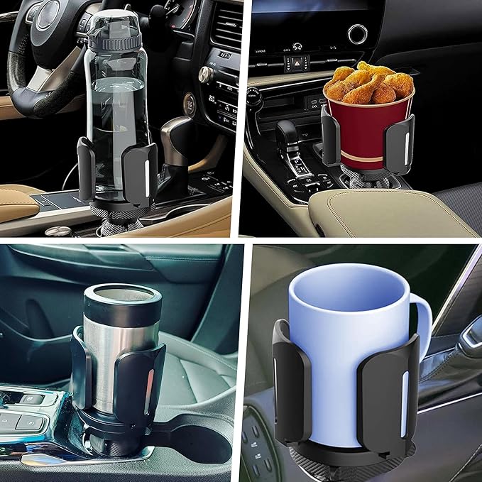 2024 Upgraded 2-in-1 Car Cup Holder Expander Adapter with Expandable Arm and Adjustable Base, 360° Rotation, Compatible with 