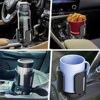 2024 Upgraded 2-in-1 Car Cup Holder Expander Adapter with Expandable Arm and Adjustable Base, 360° Rotation, Compatible with 