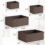 Posprica Woven Storage Baskets for Organizing 6 Pack, Large&Small Storage Cube Bins Set for Bathroom, Storage Boxes Container