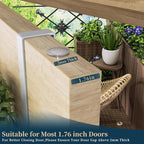 Consumest Over The Door Hooks Organizer - Extra Long Door Hanger with 9 Coat Hooks & 2 Mesh Basket, Back Storage Organizer Ha