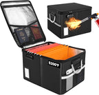 TOMKID 5200°F Fireproof Document Box, Fire Important Document Organizer with Lock, Upgraded Heat Insulated Filing Storage Cab