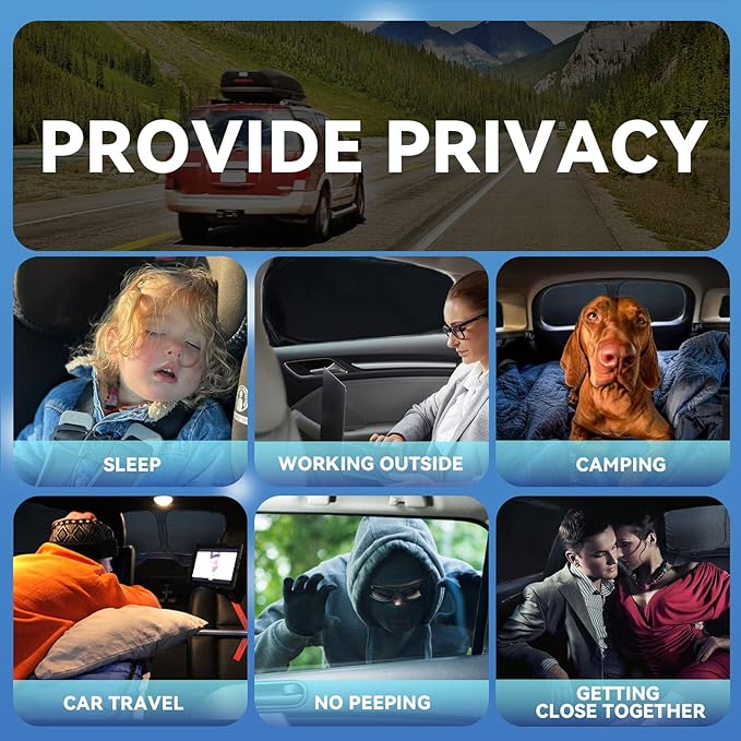 8 PCS Sun Shades for Mazda CX5 Windshield Sunshade, 2-Layer Full Window Shades for CX-5 2017-2026 Front Rear Side Window Covers Retractable Sun Visor Blocker Privacy Car Accessories Keep Car Cool