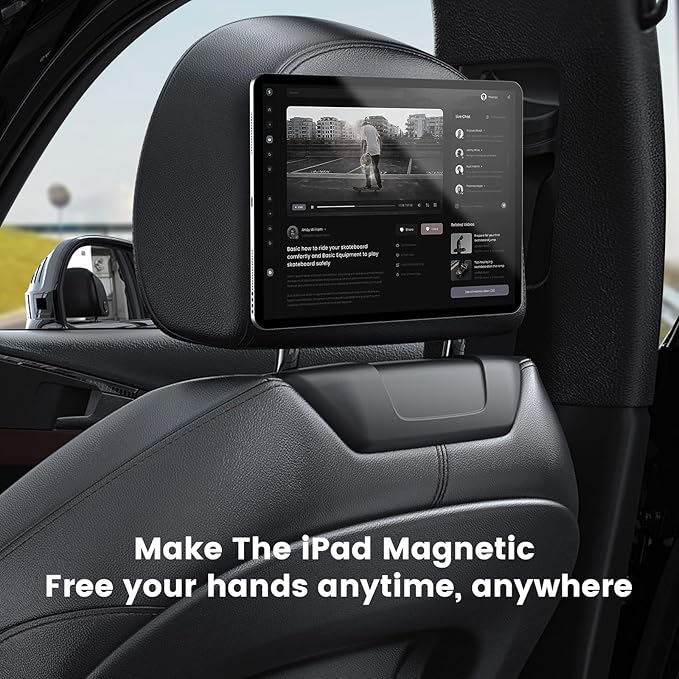 Nillkin iPad Magnetic Wall Mount Holder, Tablet Holder Magnets Mount for Kitchen car,Kids,Bathroom, Car headrest Backseat, Mount for Apple TV, Router, Smart Home hub, Photo (White)