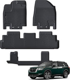 All Weather Floor Mats Fit for Pathfinder 7 Seat 2026 2025-2022 TPE Rubber Liners Set Pathfinder Accessories All Season Guard Odorless Anti-Slip Floor Mats 3 Row