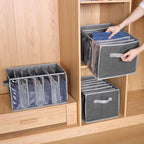 Zilink Upgraded Wardrobe Clothes Organizer with Support Board Clear Jean Organizer for Closet with 7 Grids Pants Organizer fo