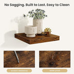 Fun Memories Floating Shelves for Wall, Rustic Wood Wall Mounted Shelves for Bathroom, Bedroom, Living Room and Kitchen, Stor