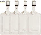 Travelambo Luggage Tags for Suitcases PU Leather Travel Tags Bag Tags Privacy Protection Travel Essentials