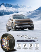 SCITOO Snow Chains for Car Pickup Trucks SUV,Universal Emergency Tire Traction Chain,Anti-Skid Thickening Tire Chains Width 2