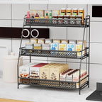 Vintage 3 Tier Spice Rack Organizer for Kitchen Counter, Bathroom Counter Organizer, 3 Tier Bathroom Counter Organizer for Sp