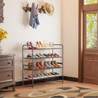 SUFAUY 2 Pack 2-Tier 33" Wide Shoe Rack, Shoe Shelf Storage Organizer for Entryway, Extra Large Capacity, Bedroom Footwear Or