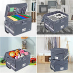 DocSafe Fireproof Document Box with Lock,File Storage Organizer with Zipper Pockets,Collapsible Portable File Box Home Office