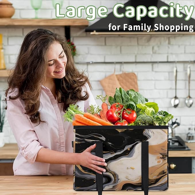 Reusable Grocery Bag Foldable Shopping Tote Bag with Handles Reusable Shopping Bags Large Kitchen Grocery Bags