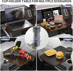 Car Desk Car Tray for Laptop & Food, Wooden Cup Holder Table with Adjustable Height, Car Accessories for Women & Men 360° Rotatable Steering Wheel Tray for Tesla Model Y/3/S, Ford F150 & Most Vehicles