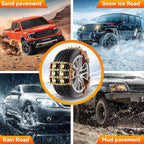 Snow Chains for Car SUV Pickup Trucks, Adjustable Portable Universal Emergency Anti Skid Snow Car Tire Chains for Tire Width 