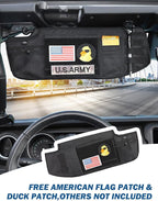 JOYTUTUS Sun Visor Organizer Compatible with 2018-2026 Wrangler JL & Gladiator JT, Driver's Side Front Tactical Visor Storage Cover Molle Webbing Visor Storage Holder Pouch, Multi-Pocket Net Zipper