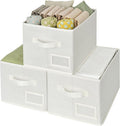 GRANNY SAYS Closet Organizer Bins with Label Holder, Fabric Storage Baskets, Foldable Storage Bins for Living Room, Decorativ