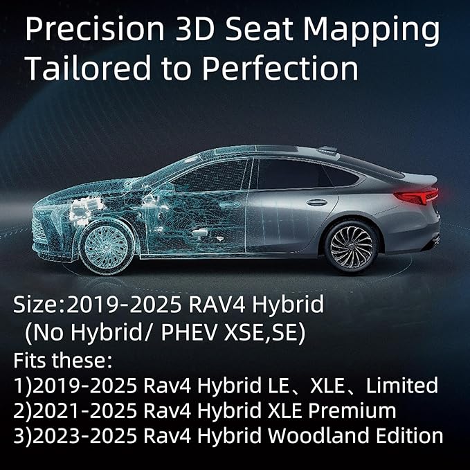 EKR Rav4 Seat Covers Custom Fit for Toyota Rav4 (Hybrid) SE/XSE & (PHEV) GR Sport 2026, Car Seat Cover Full Set for SUV,Facto