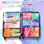 Paterr 14 Pcs Packing Cubes for Travel Kids Day of Week Compression Packing Bags Colorful Luggage Suitcase Organizers Bag for