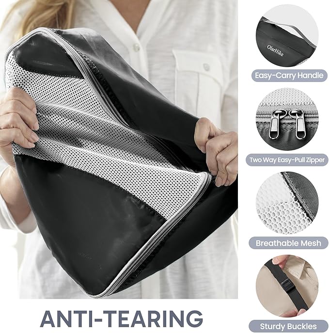 10 Set Packing Cubes for Travel, Gifts for Women Mom,Anti-Tearing Suitcase Organizer for Luggage with Shoe & Hanging Toiletry