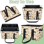 Reusable Grocery Bags Heavy Duty Shopping Bags Foldable Large Tote Bags with Long Handles & Hard Bottom