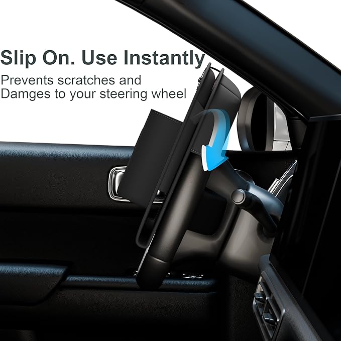 GMQ Backseat Car Organizer with Detachable Steering Wheel Tray 1 Pack,Car Back Seat Laptop Desk, Multifunctional Food Tray,Back Seat Car Storage & Tablet Holder for Kids (Black, 1PC)