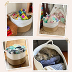 INDRESSME XXXLarge Jute Rope Basket 21.7" x 21.7" x 13.8" Woven Baby Laundry Baskets for Blankets Toys Storage Basket with Ha