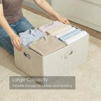PRANDOM Storage Bins with Lids [3-Pack] Linen Fabric Foldable Storage Boxes Organizer Containers Baskets Cube with Cover for 