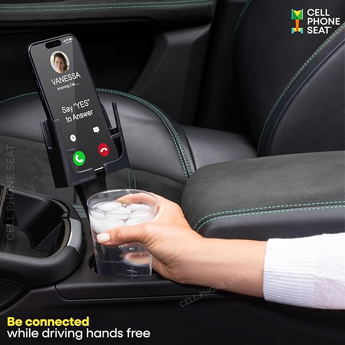 Cup Holder Phone Holder Mount for Car - Universal Adjustable Expander Cradle Hands-Free Driving - Compatible with All Smartphones Car Mount for iPhone Samsung Google Android Mobile Black 2-Pack