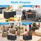 LHZK Standing Utility Tote Bag with Metal Wire Frame and the Sides Rinforced, Large Tote Bag with Handle, Reusable Grocery