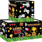 Clastyle Video Game Kid Storage Cube Organizer Set Black Gamepad Closet Clothes Cube Storage Bin Nursery Toddler Toy Box Ches