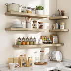 40 Inch Floating Shelves, 3D Textured Wood Grain, 40"x9.25"x1.5" Inch Deep Floating Shelves for Wall, Wooden Shelves for Bath