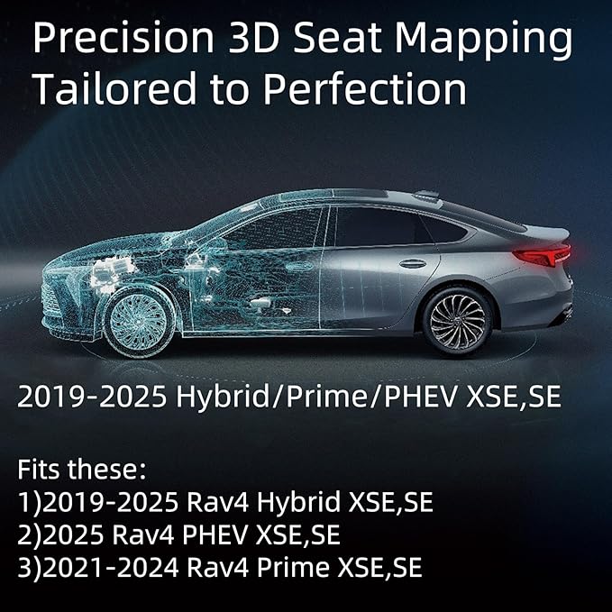 EKR Rav4 Seat Covers Custom Fit for Toyota Rav4 2021-2024 Prime SE,XSE & 2019-2025 Hybrid/PHEV SE,XSE, Leather Pink Seat Cove