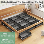 Kitstorack 4 Pack Height-adjustable Under Bed Storage with Wheels, Under Bed Storage Containers,Under Bed Shoe Storage Organi