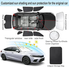 TINGLU Window Shades for 11th Gen Honda Civic (NOT for Hatchback) 2022-2026 Accessories Car Side Full Windows Rear Triangular Windshield Sun Shade Sun UV Rays & Privacy Protection for Camping 8PCS