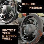 PINCTROT Comfy Grip Steering Wheel Cover, Anti-Slip Design, Universal 14.5-15 Inch(Silicone Brown)
