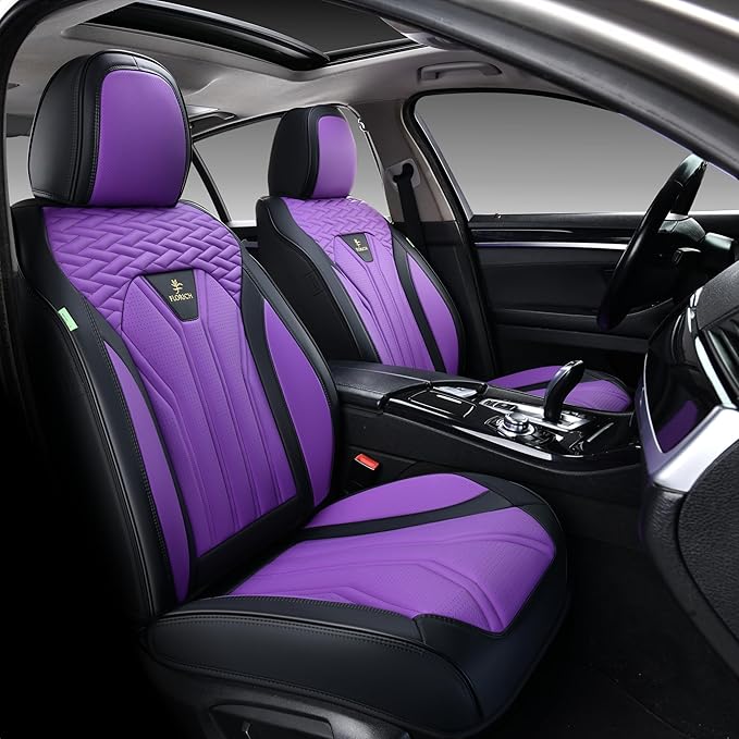 FLORICH Automotive Seat Covers, Seat Covers Full Set, Car Seat Protectors 5 Seats, Purple & Black Automotive Seat Covers Fit 