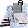 U+U 8 Set Compression Packing Cubes - Ultralight Travel Organizers with Laundry Bag and Cosmetic Bag, Space-Saving Suitcase O